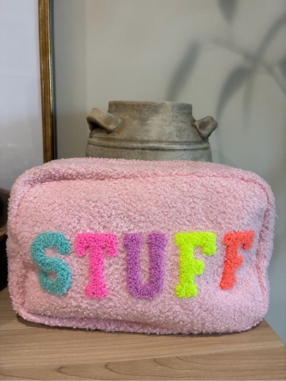 Pink Sherpa โSTUFFโ Cosmetic Bag